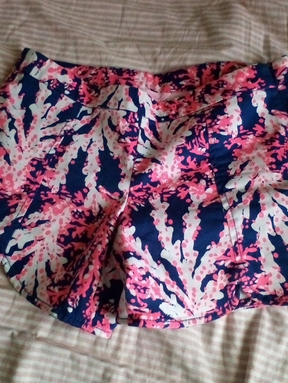 Lilly Pulitzer Navy and Pink Coral-Print Skirt